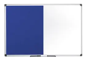 Bi-Office Tableau mixte, tableau blanc / feutre, bleu