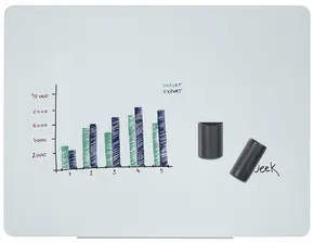 Bi-Office Tableau magnétique en verre, 900 x 600 mm, blanc