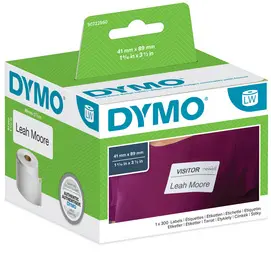 DYMO Étiquette pour badge nominatif, 89 x 41 mm, blanc