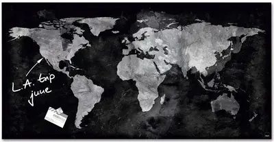 sigel Tableau magnétique en verre Artverum "World Map