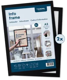 EUROPEL Cadre magnétique INFO FRAME, A3, noir