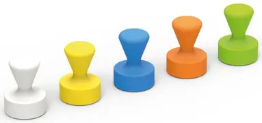 MAUL Aimant néodyme, quille, diamètre: 12 mm, couleurs