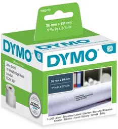 DYMO Etiquette d'adresse LabelWriter, 89 x 28 mm, blanc