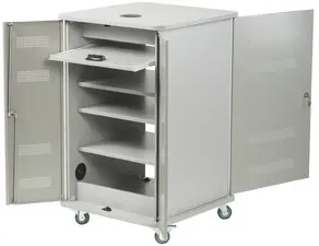 nobo Armoire mobile multimédia en aluminium, 4 plateaux