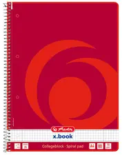 herlitz Cahier à spirales x.book, A4, 160 pages, quadrillé