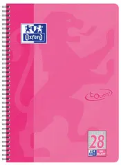 Oxford Cahier Touch, A4+, quadrillé, 160 pages, rose