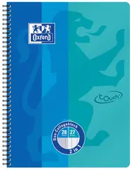 Oxford Cahier DUO Touch, A4+, 160 pages, bleu mer/aqua