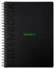 RHODIA Cahier à spirale GREENPAD, A4+, ligné, noir