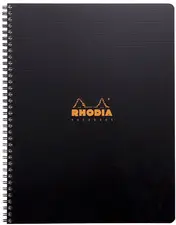 RHODIA Cahier à spirale "Note Book", A4+, ligné, noir