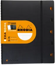 RHODIA Cahier EXABOOK rechargeable, A4+, quadrillé, noir