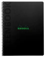 RHODIA Cahier à spirale GREENPAD, A5+, quadrillé, noir