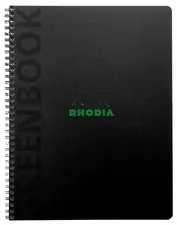 RHODIA Cahier à spirale GREENPAD, A5+, quadrillé, noir