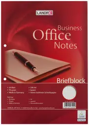 LANDRÉ Bloc de correspondance Office, A4, 100 pages, 70 g/m2