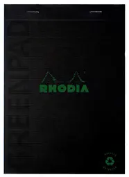 RHODIA Bloc-notes GREENPAD, A4+, ligné, noir