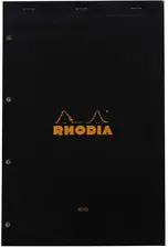 RHODIA Bloc agrafé No. 20, format A4+, Seyès, noir