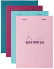 RHODIA Bloc agrafé No. 13, format A6, quadrillé 5x5, assorti