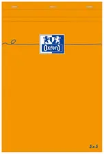 Oxford Bloc-notes, 85 x 120 mm, quadrillé,80 feuilles,orange