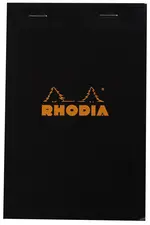 RHODIA Bloc agrafé No. 14, 110 x 170, quadrillé 5x5, noir