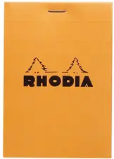 RHODIA Bloc agrafé No.12, 85 x 120 mm, quadrillé 5x5, orange