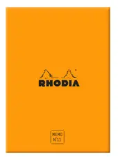 RHODIA Bloc mémo No. 11, 85 x 115 mm, quadrillé, orange