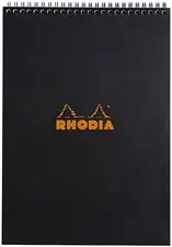 RHODIA Bloc spiralé No. 18, format A4, pointillé dot, noir