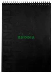 RHODIA Bloc reliure intégrale GREENPAD, A4+, ligné, noir