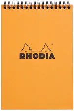 RHODIA Bloc spiralé No. 16, format A5, quadrillé 5x5, orange