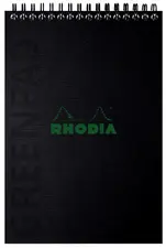 RHODIA Bloc reliure intégrale GREENPAD, A5+, quadrillé, noir