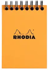 RHODIA Bloc spiralé No. 11, format A7, quadrillé 5x5, orange