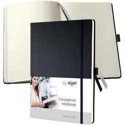 sigel Carnet Conceptum, A4, quadrillé, noir