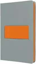 papier Carnet Linescape, A5, quadrillé, gris / orange fluo