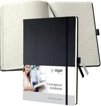 sigel Carnet de notes Conceptum, A5, pointillé, noir