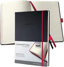 sigel Carnet de notes Conceptum, A4, ligné, noir/rouge