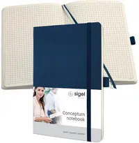 sigel Carnet de notes Conceptum, A5, quadrillé, bleu