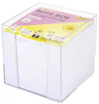 folia Bloc cube avec boîtier, 90 x 90 mm, transparent/blanc