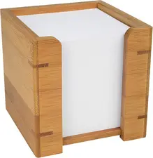 WEDO Bloc cube avec boîtier, en bambou, avec papier