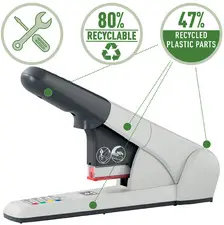 LEITZ Agrafeuse gros travaux 5551, 80 feuilles, argent