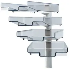 Hansa Colonne pivotante avec 4 bacs courrier, gris clair