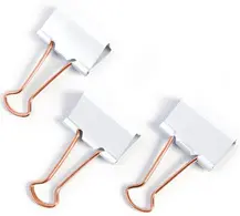 RAPESCO Pince double-clip, (L)19mm, blanc/or rose, 80 pièces