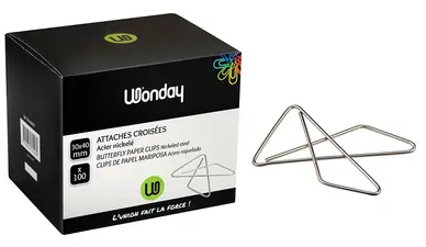 Wonday Attaches croisées, nickelé, 47 x 53 mm