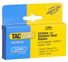 TACWISE Agrafes 53/8 mm, acier inoxydable, 2.000 pièces