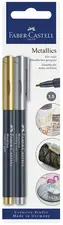 FABER-CASTELL Marqueur Metallics, carte blister de 2
