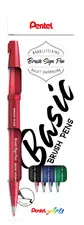 PentelArts Stylo feutre Brush Sign Pen, étui de 4, Basic