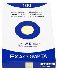 EXACOMPTA Fiches bristol, A5, quadrillé, bleu azur