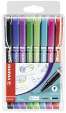 STABILO Feutre à pointe fine sensor F, étui plastique de 8