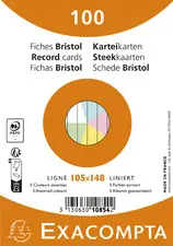EXACOMPTA Fiches bristol, A6, ligné, assorti