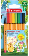 STABILO Feutre fin point 88 Mini Animal Vibes, étui de 8
