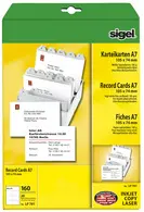 sigel Fiches bristol, A7 (A4), 185 g/m2, microperforation