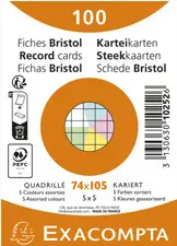 EXACOMPTA Fiches bristol, A7, quadrillé, blanc