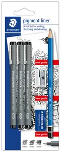 STAEDTLER Feutre à pigment "Artist Set", noir, carte blister